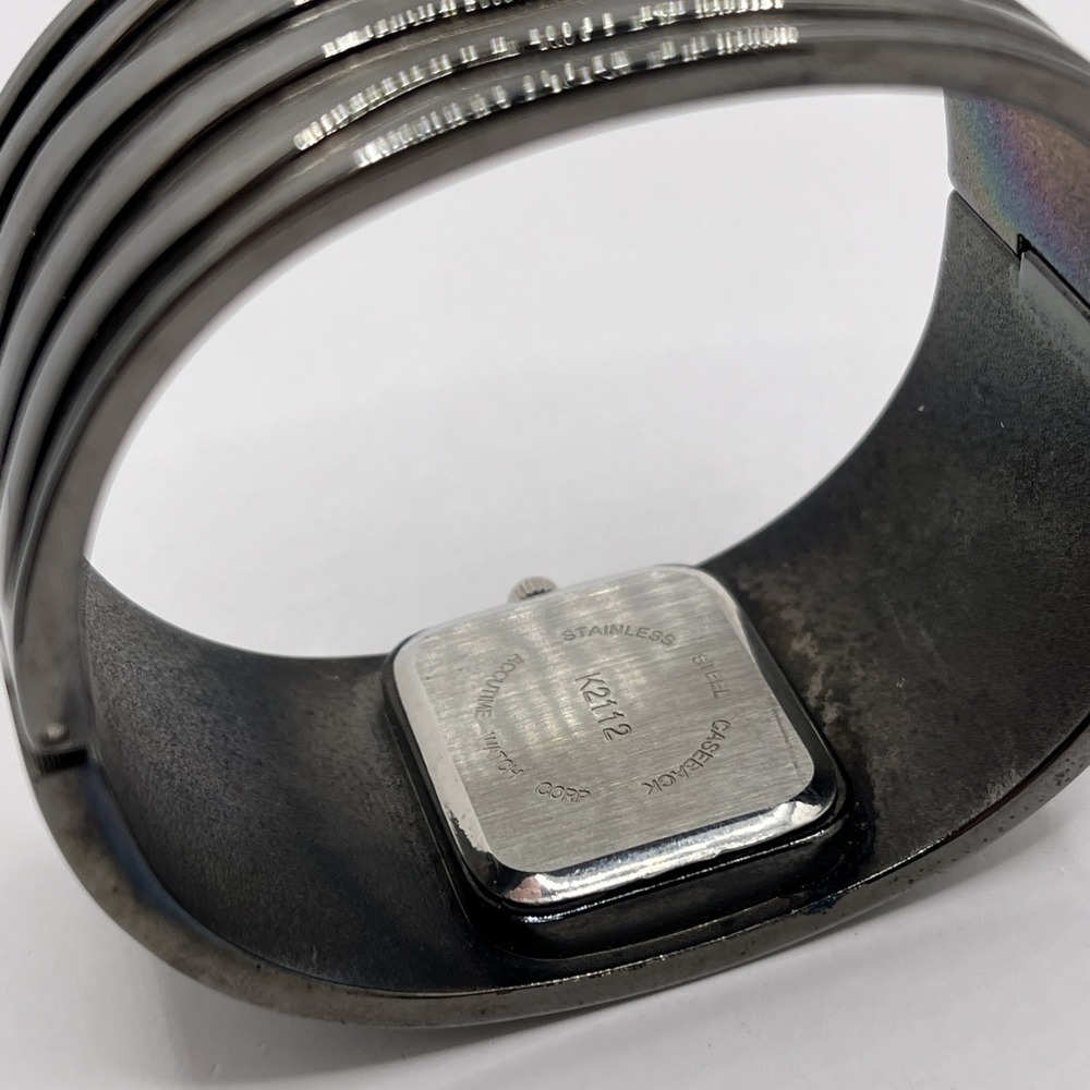Vivani Women's Bangle Band Quartz Watch Crystal Accent Gunmetal- New Battery - Picture 7 of 7